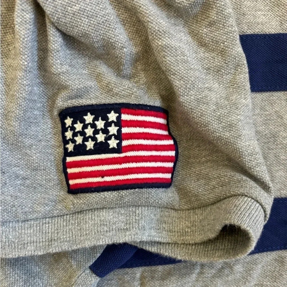 US Polo Assn Ralph Lauren Color Block Embroidered 2 Button Polo Size Large - Picture 6 of 7